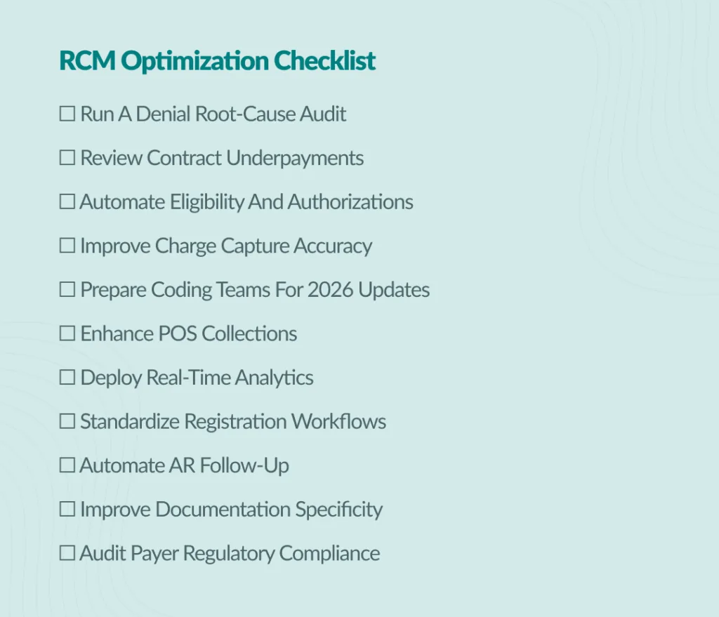 RCM Optimization Checklist
